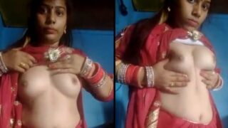 Newly Wed Village Wife Showing Cute Boobs